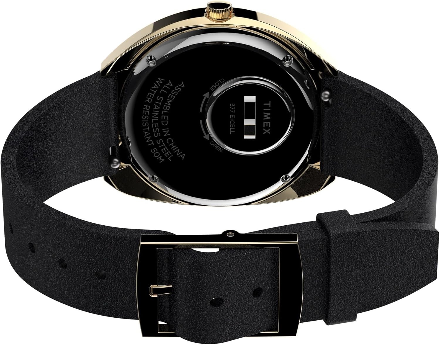 image:imageTimex Q Mens 1972 Reissue 43mm Watch GoldTone Case Burgundy Dial with Black Leather Strap