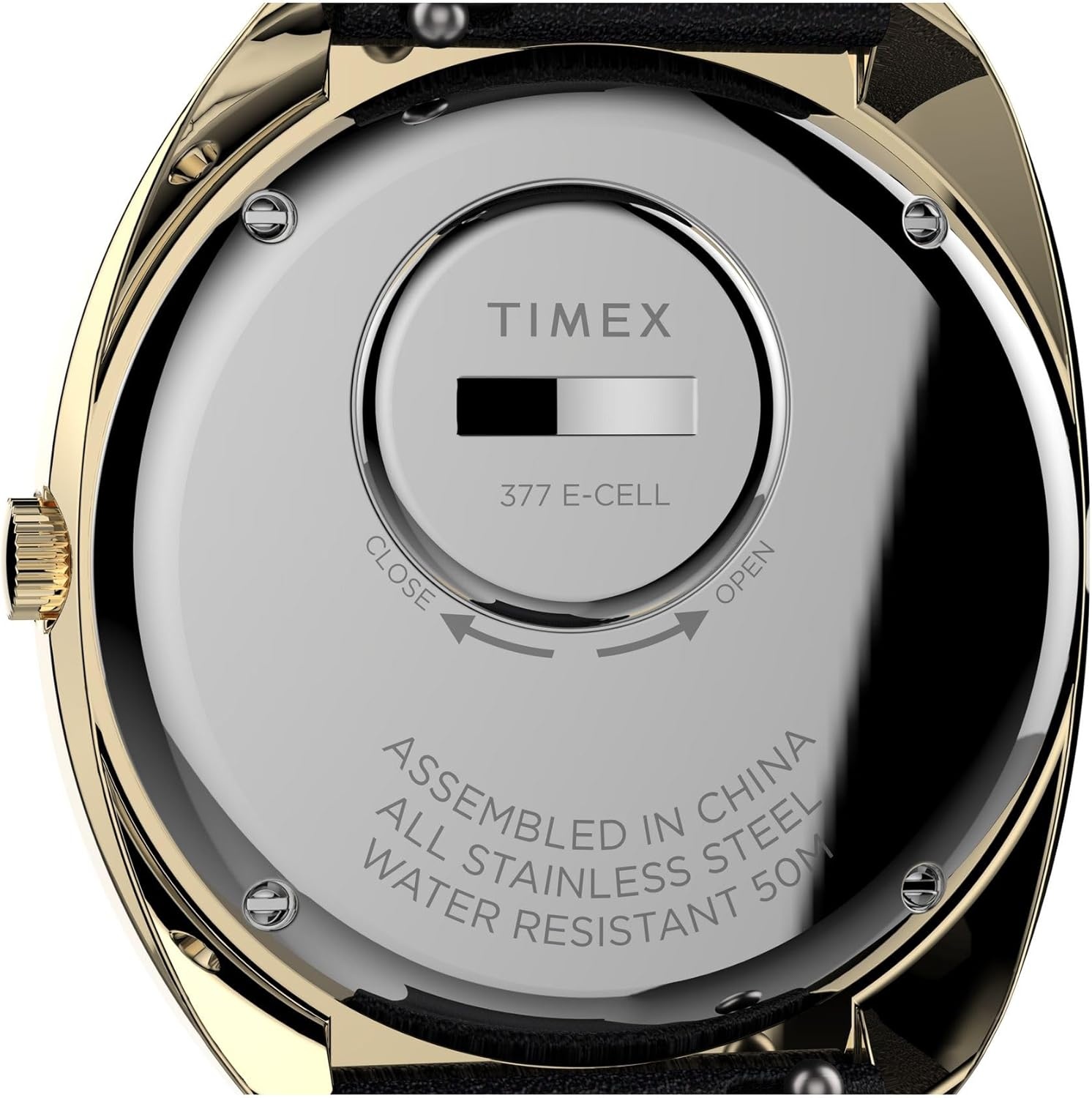 image:imageTimex Q Mens 1972 Reissue 43mm Watch GoldTone Case Burgundy Dial with Black Leather Strap