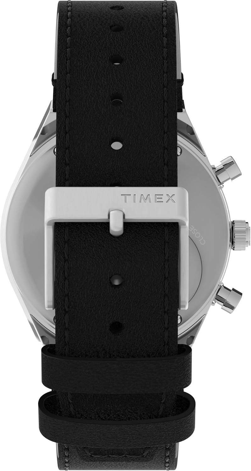 image:imageTimex Q Mens 40mm WatchBlackWhiteStainless Steel