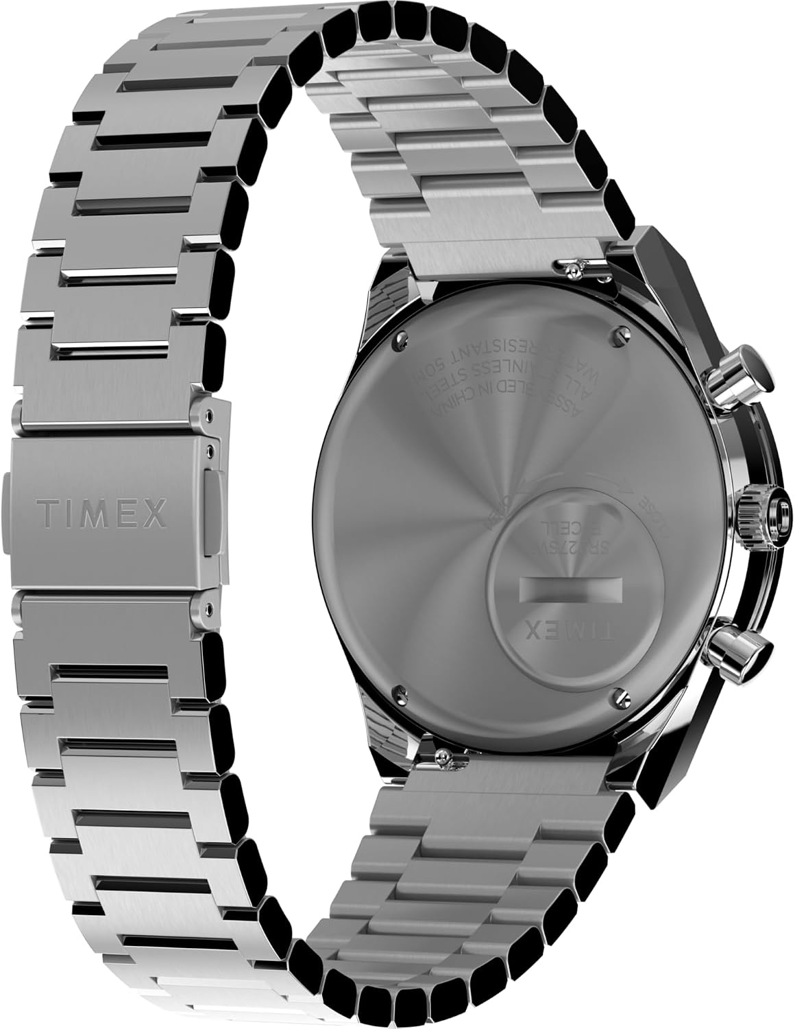 image:imageTimex Q Mens 40mm WatchStainless SteelWhiteStainless SteelBlack