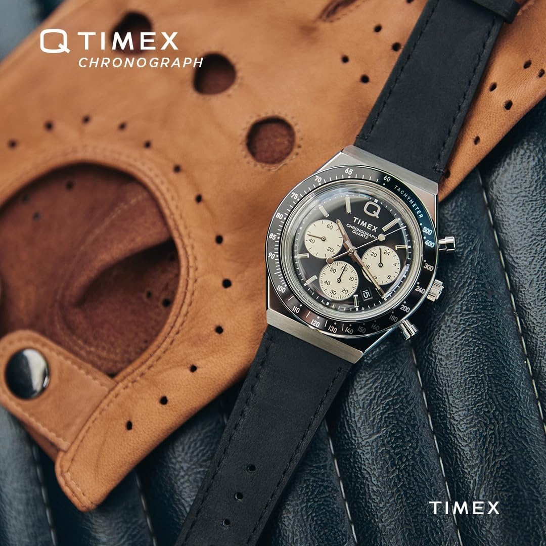 image:imageTimex Q MensBlackBlackStainless Steel