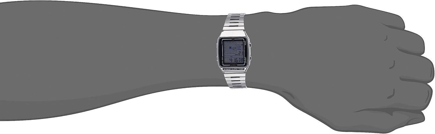 image:imageTimex Q Reissue Digital LCA 325mm Watch SilverTone Stainless Steel Case amp Bracelet