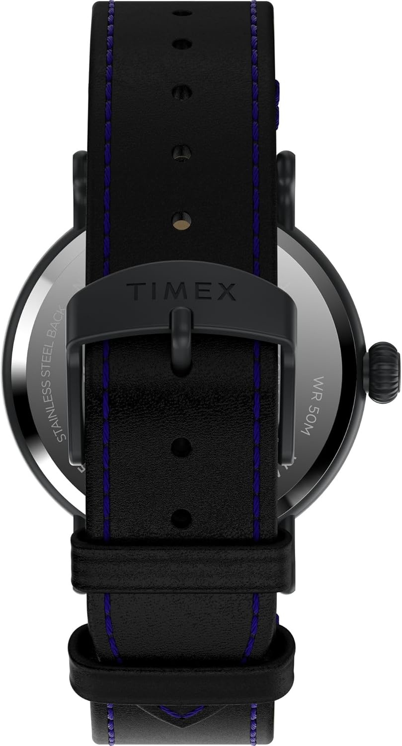 image:imageTimex Standard 3Hand 40mm Mens Analog Watch INDIGLO Backlight and Luminous Hands Adjustable and Durable Strap 50M Water ResistanceBlackBlackBlack