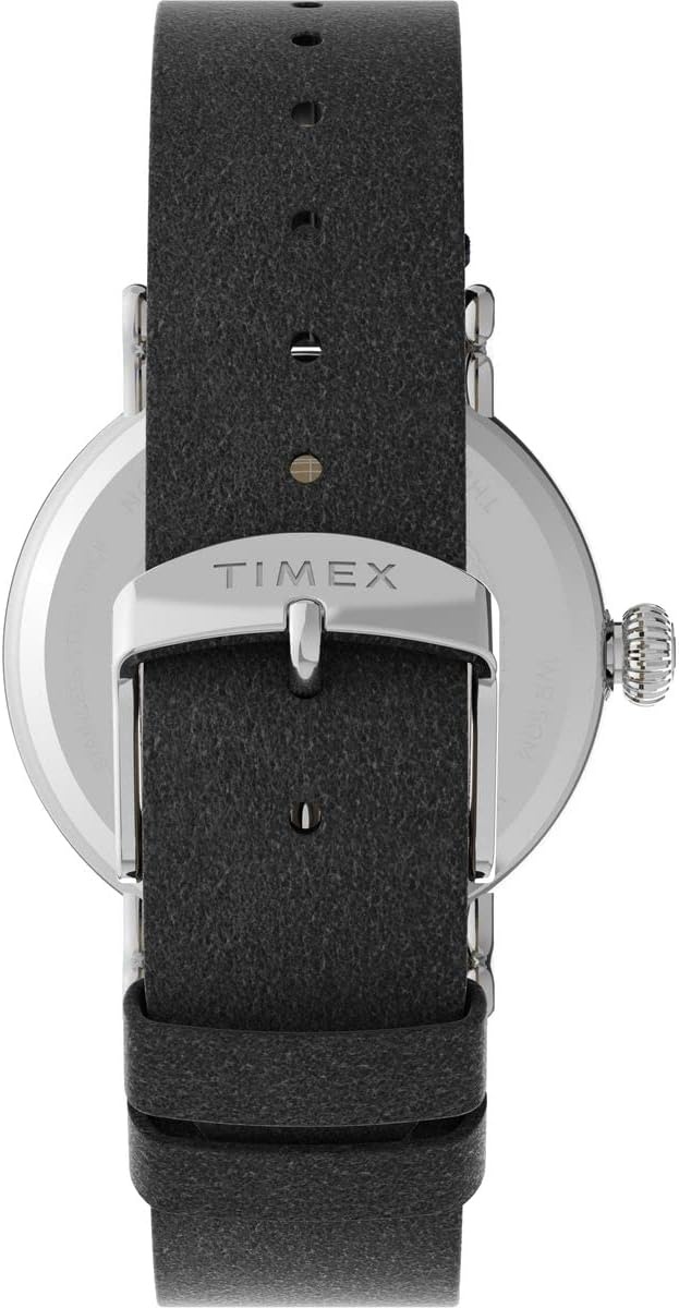 image:imageTimex Standard 3Hand 40mm Mens Analog Watch INDIGLO Backlight and Luminous Hands Adjustable and Durable Strap 50M Water ResistanceBlackSilverToneBlue