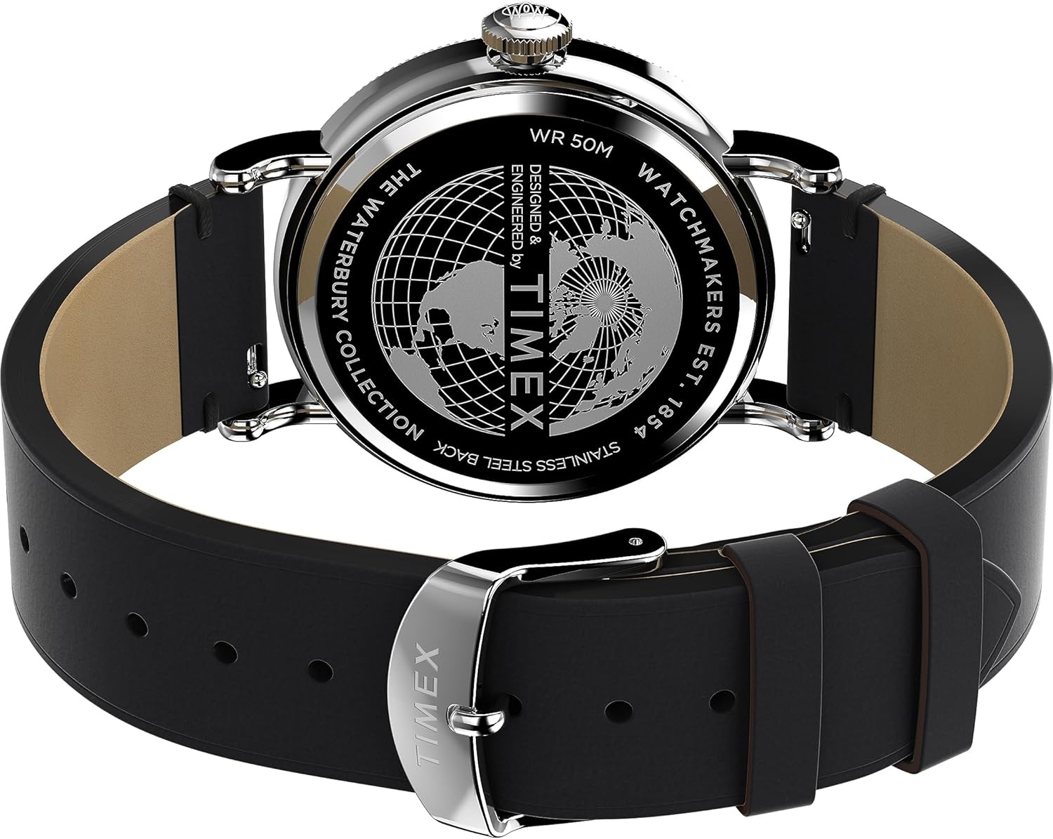 image:imageTimex Standard 3Hand 40mm Mens Analog Watch INDIGLO Backlight and Luminous Hands Adjustable and Durable Strap 50M Water ResistanceBlackSilverToneBlack