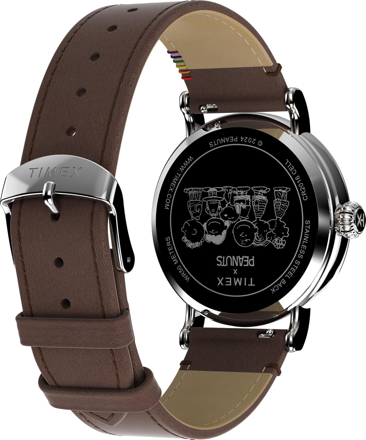 image:imageTimex Standard 3Hand 40mm Mens Analog Watch INDIGLO Backlight and Luminous Hands Adjustable and Durable Strap 50M Water ResistanceBrownWhiteSilverTone