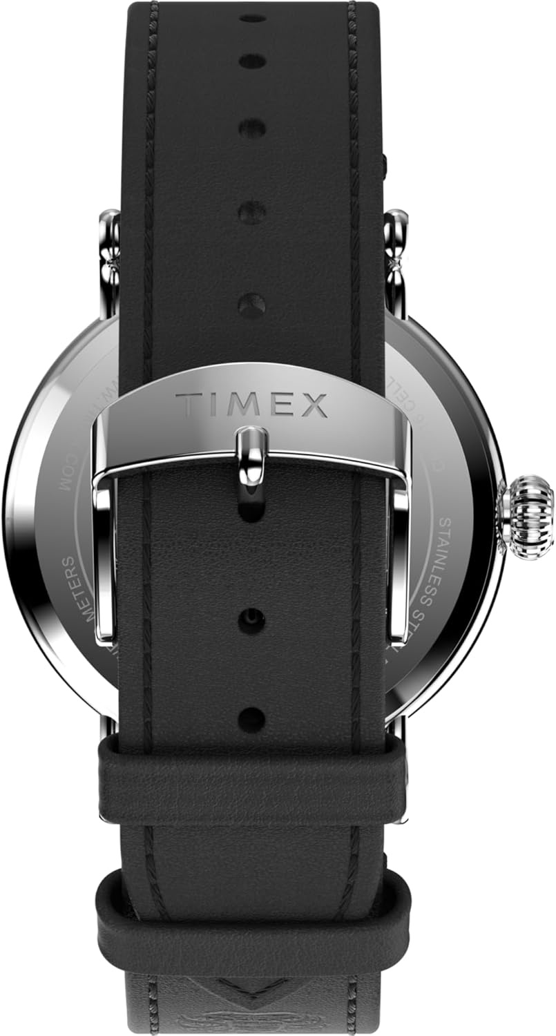image:imageTimex Standard 3Hand 40mm Mens Analog Watch INDIGLO Backlight and Luminous Hands Adjustable and Durable Strap 50M Water ResistanceGraySilverToneSilverTone