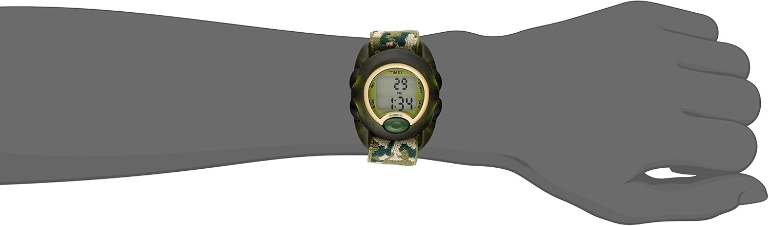 image:imageTimex TIME Machines 29mm Elastic Fabric Kids WatchGreenGreenDigital Gray