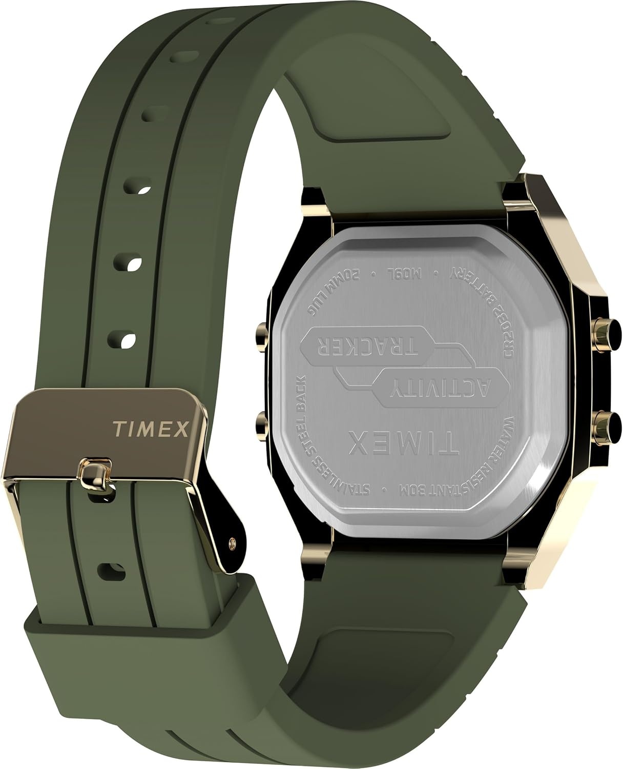 image:imageTimex Unisex Activity Tracker 40mm Watch BlackStrap Digital Dial GoldTone CaseGreenDigitalGoldTone