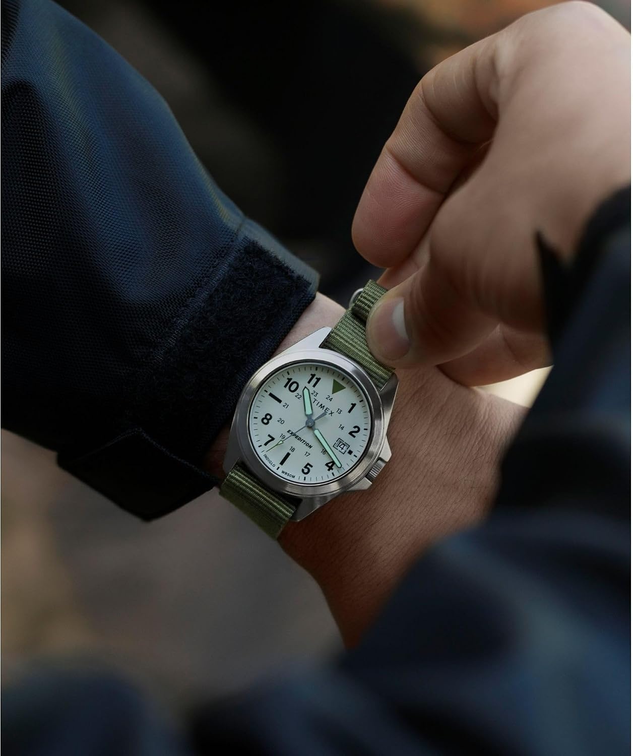 image:imageTimex Unisex Expedition Field 36mm Watch Green Strap Dial SilverTone CaseGreenSilverToneNatural