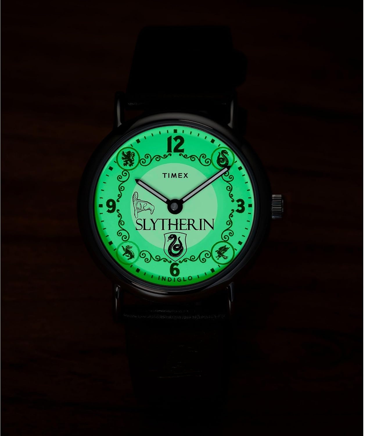 image:imageTimex Unisex Harry Potter x Weekender Slytherin House 38mm Watch Brown Two Piece Cream Dial SilverTone Case