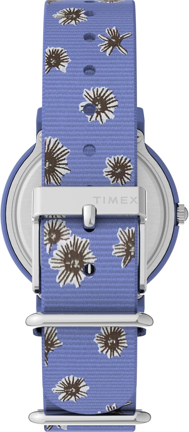 image:imageTimex Unisex Peanuts Floral 34mm Watch Pink Strap White Dial Pink CaseBlueBlueBlue