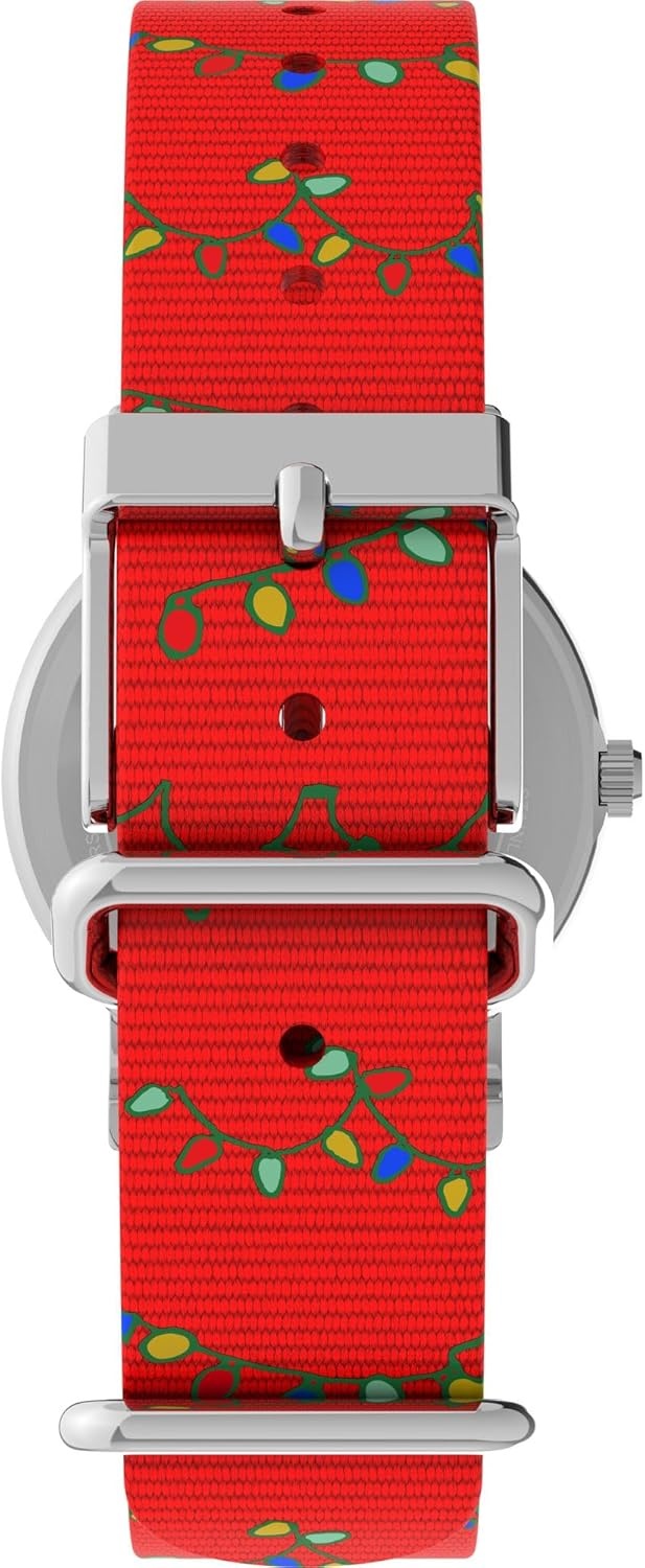 image:imageTimex Unisex Peanuts Weekender 31mm Watch Red Strap White Dial SilverTone Case