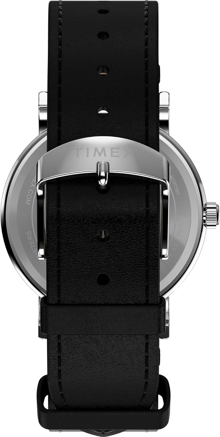 image:imageTimex Unisex Weekender 38mm WatchBlackSilverToneWhite