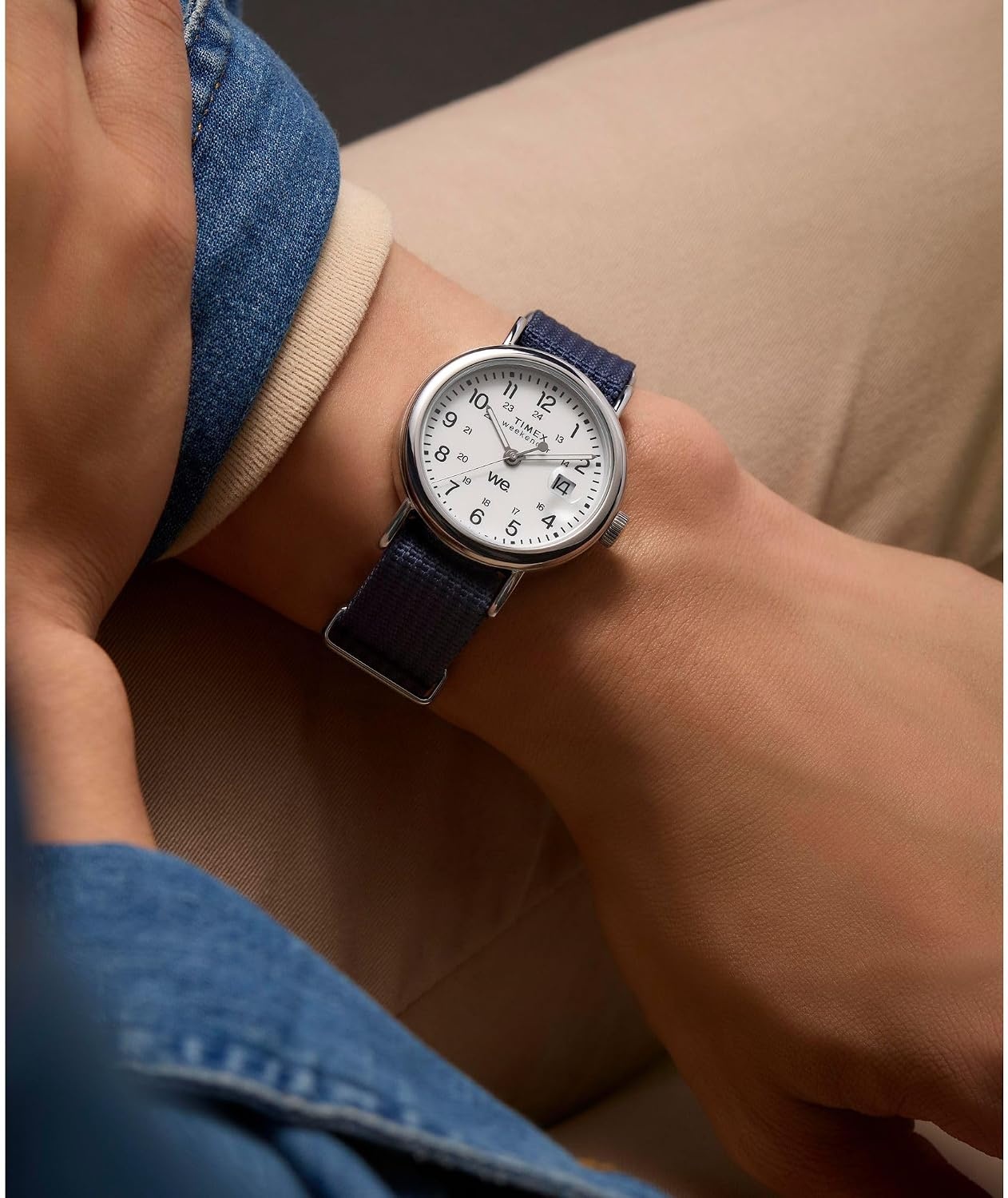 image:imageTimex Unisex Weekender 38mm WatchBlueSilverToneWhite