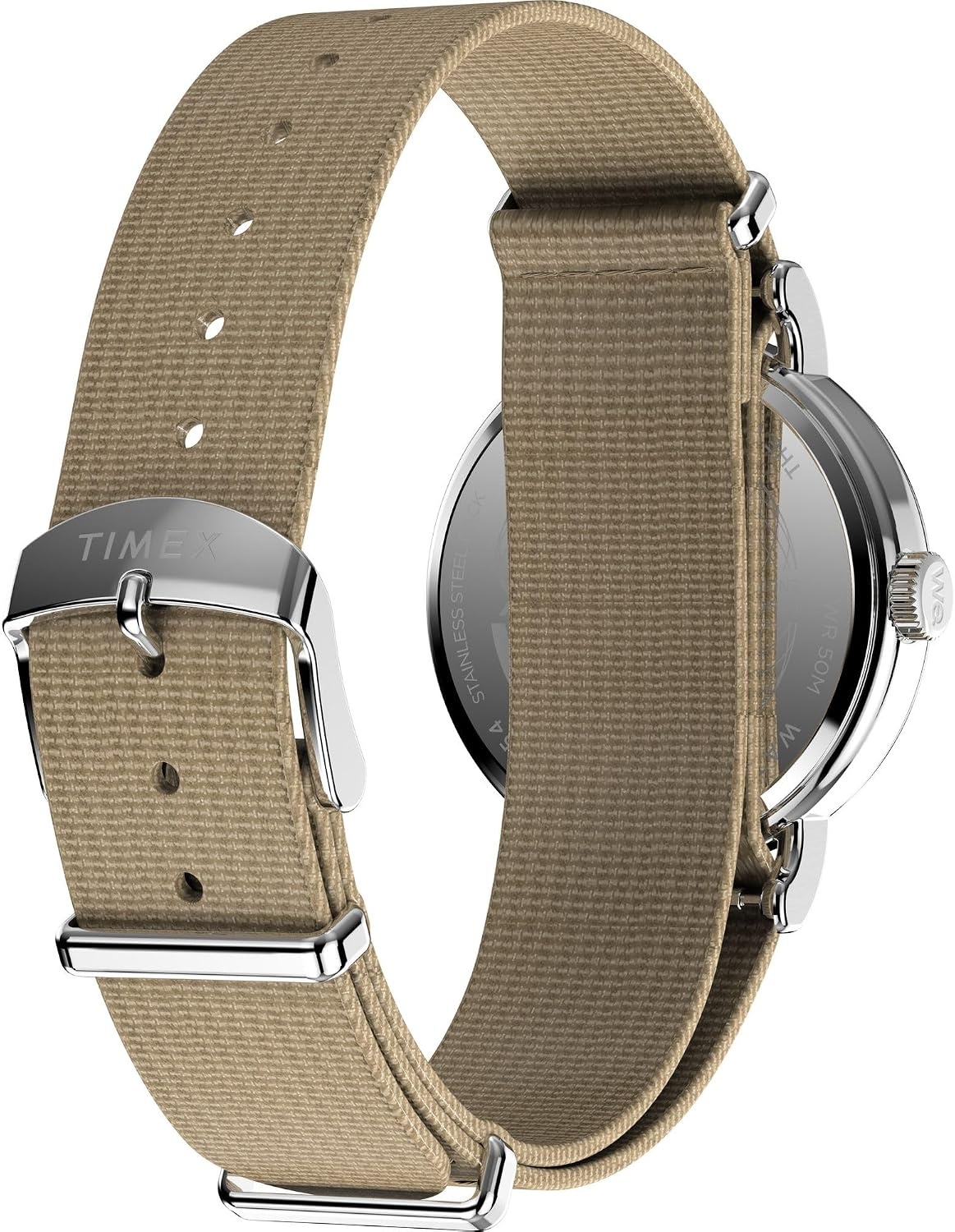 image:imageTimex Unisex Weekender 38mm WatchTanSilverToneWhite