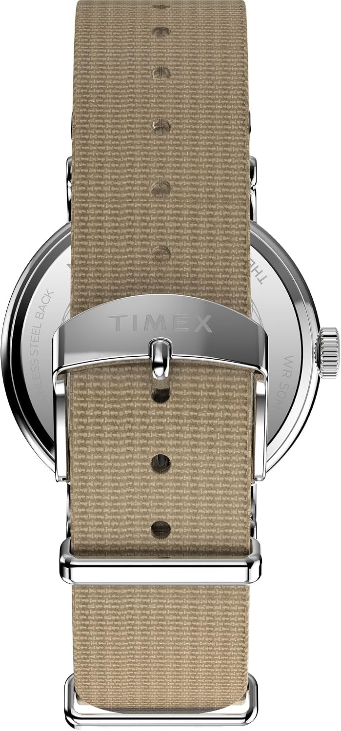 image:imageTimex Unisex Weekender 38mm WatchTanSilverToneWhite