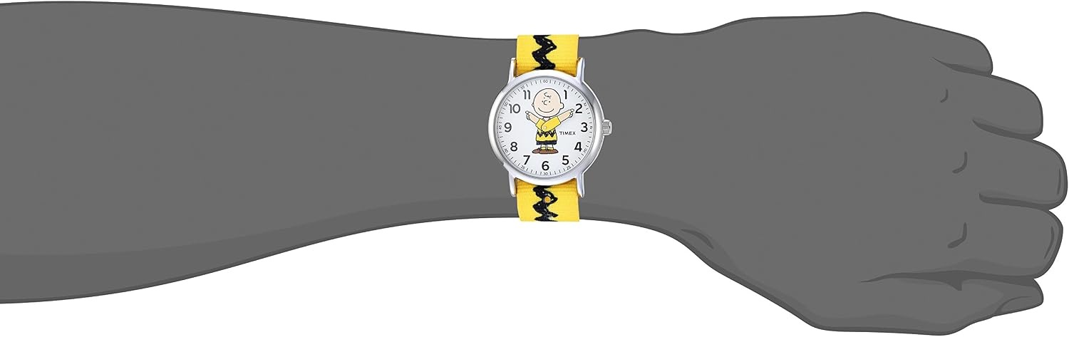 image:imageTimex Unisex Weekender 38mm WatchYellowWhiteSilverTone