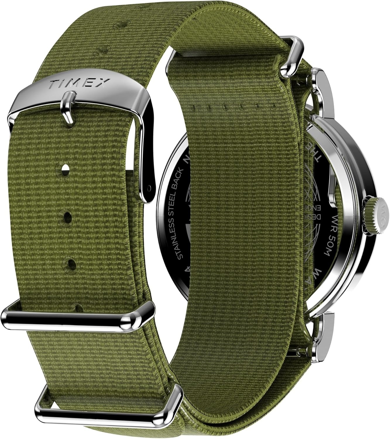 image:imageTimex Unisex Weekender 40mmGreenSilverToneWhite