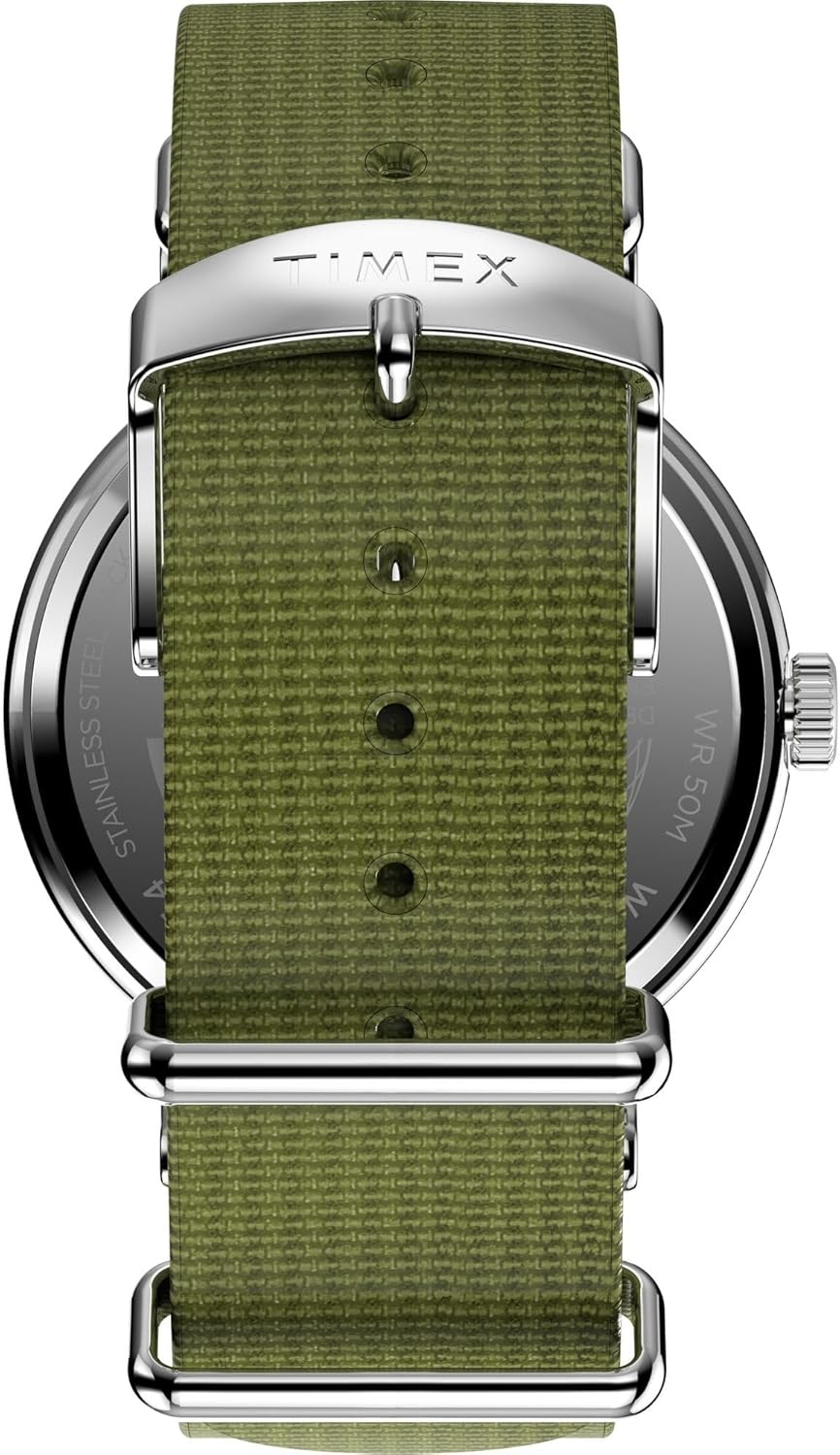 image:imageTimex Unisex Weekender 40mmGreenSilverToneWhite