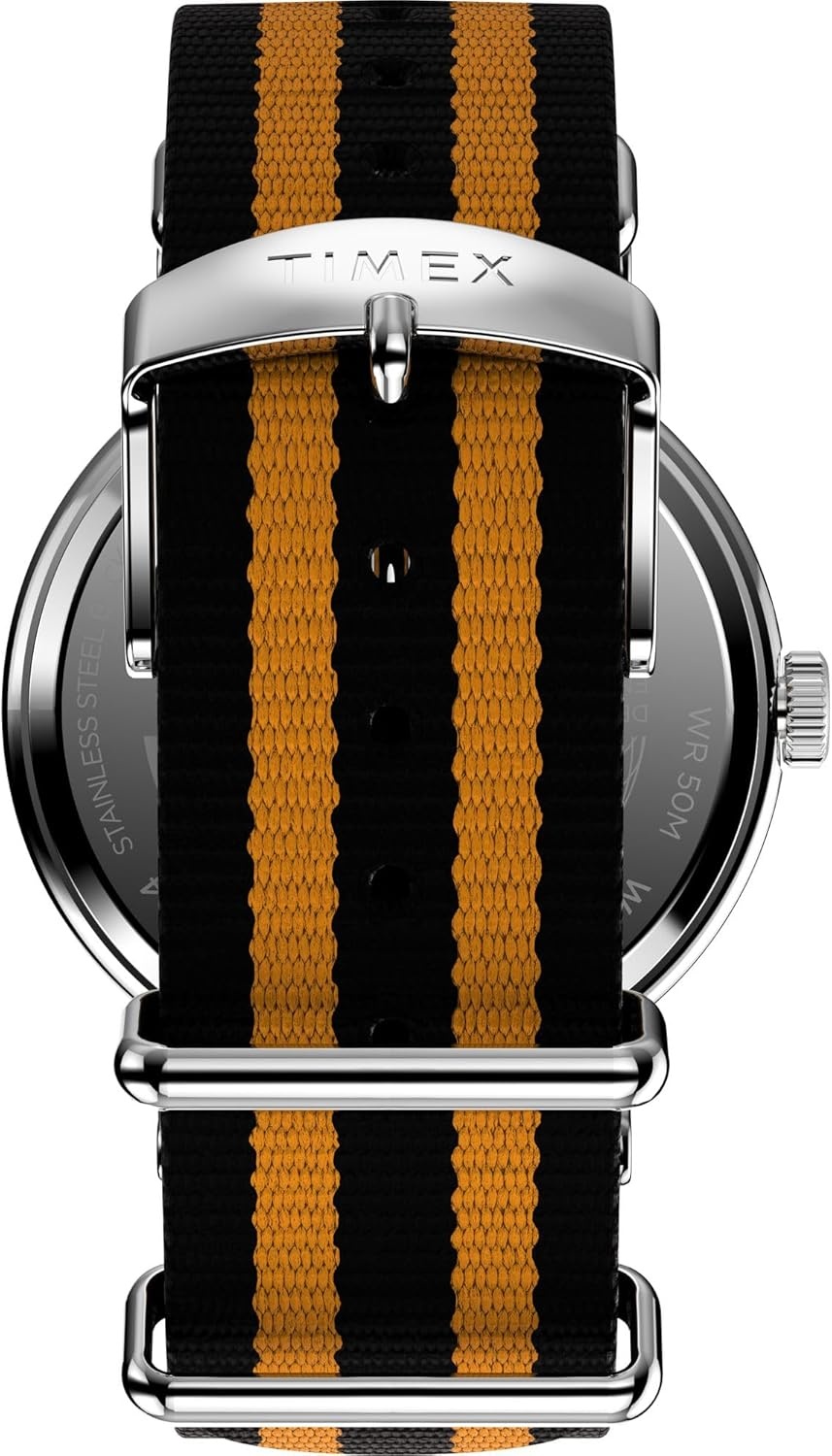 image:imageTimex Unisex Weekender 40mmOrangeSilverToneWhiteDouble Stripe