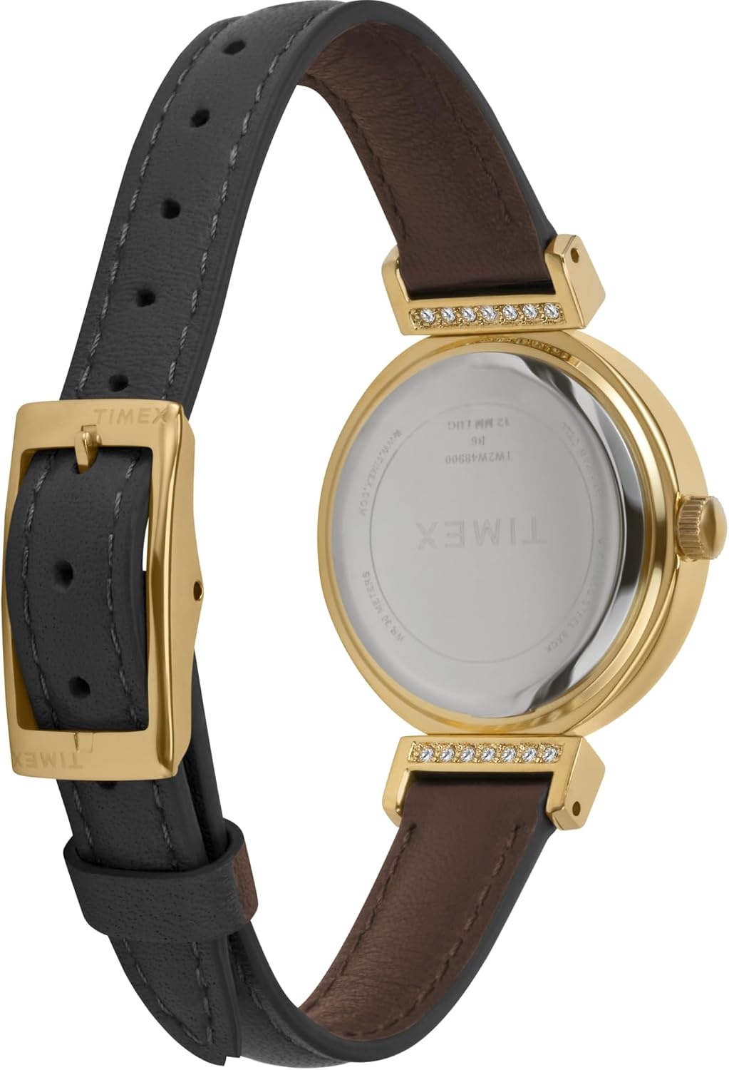 image:imageTimex Womens Dress 31mm Watch Black Strap SilverTone Dial GoldTone CaseBlackSilverToneGoldTone
