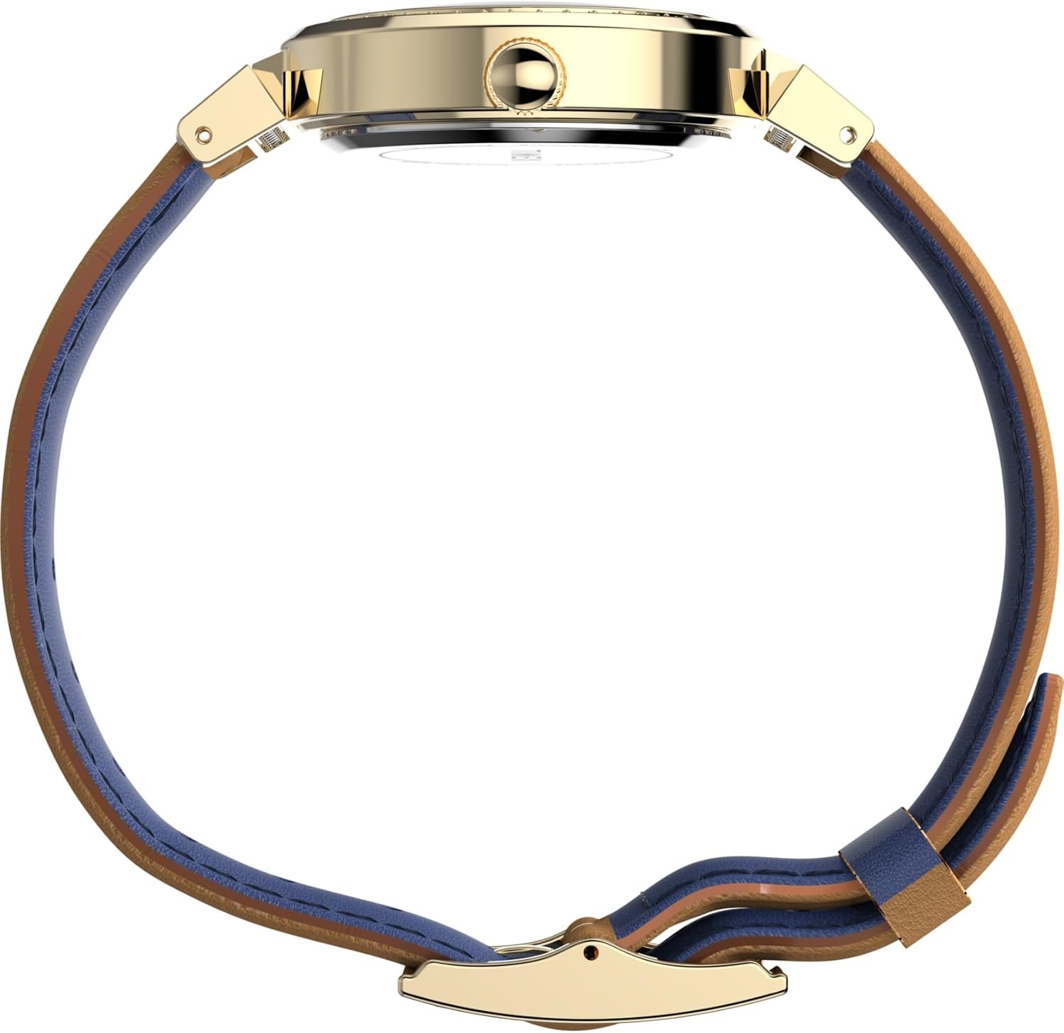 image:imageTimex Womens Dress 31mm Watch Black Strap SilverTone Dial GoldTone CaseBrownSilverToneGoldTone