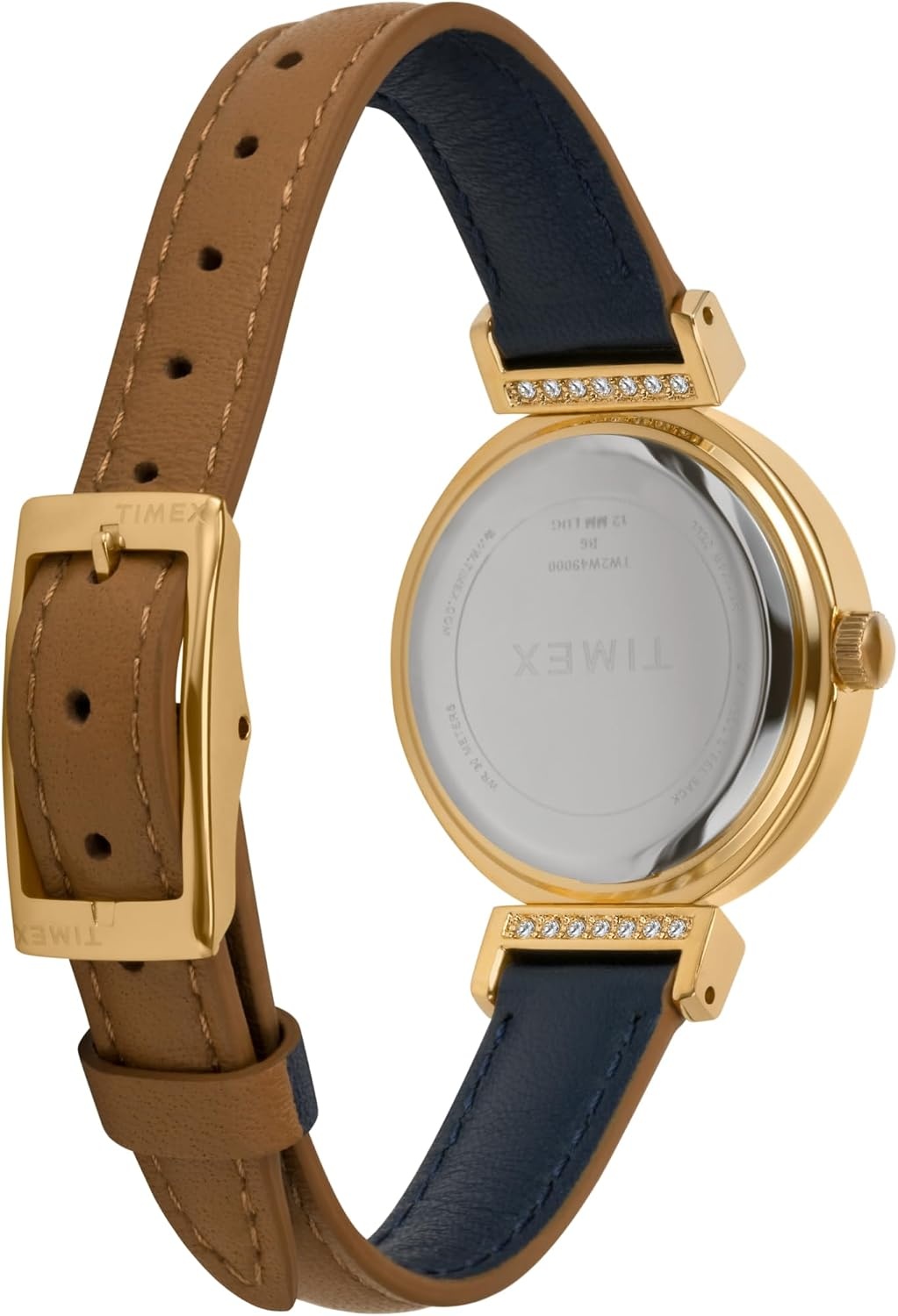 image:imageTimex Womens Dress 31mm Watch Black Strap SilverTone Dial GoldTone CaseBrownSilverToneGoldTone