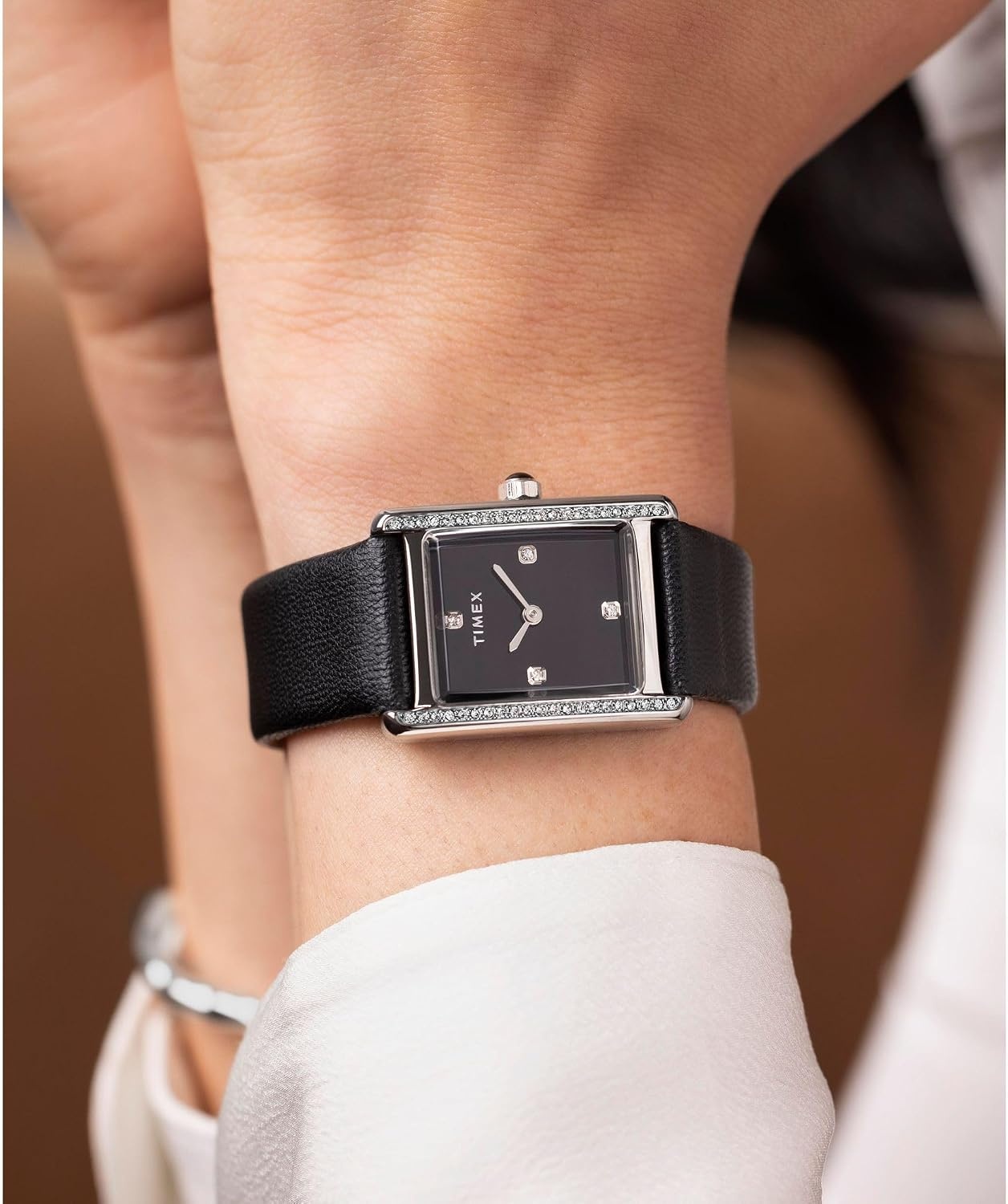 image:imageTimex Womens Hailey 24mm WatchBlackSilverToneBlack