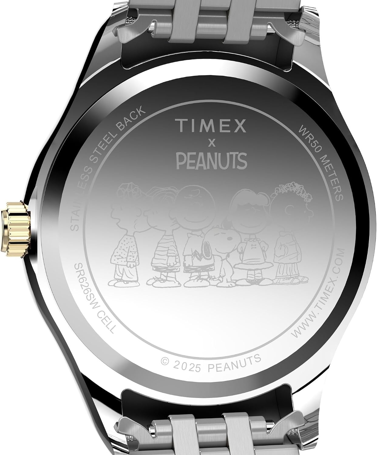 image:imageTimex Womens Peanuts Legacy 34mm Watch TwoTone Bracelet White Dial TwoTone Case