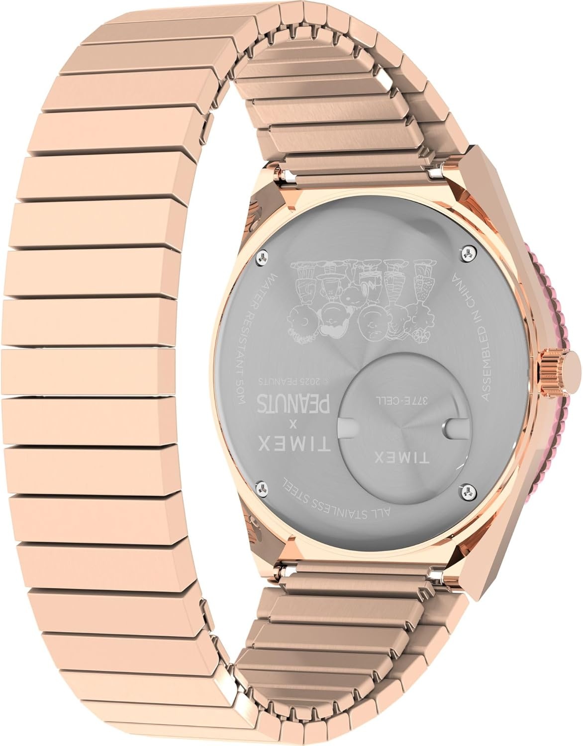 image:imageTimex Womens Peanuts Q 36mm Watch Rose GoldTone Expansion Band Pink Dial Rose GoldTone Case
