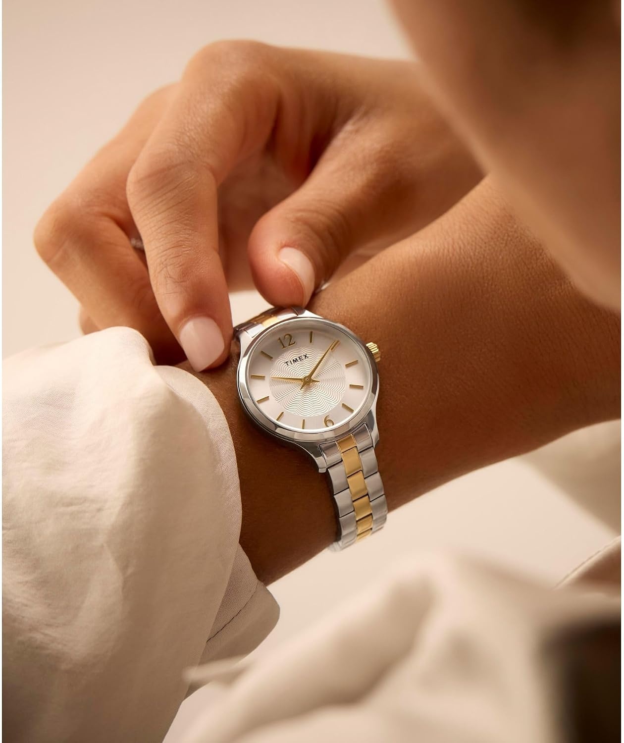 image:imageTimex Womens Peyton 32mm WatchTwoToneSilverToneSilverTone
