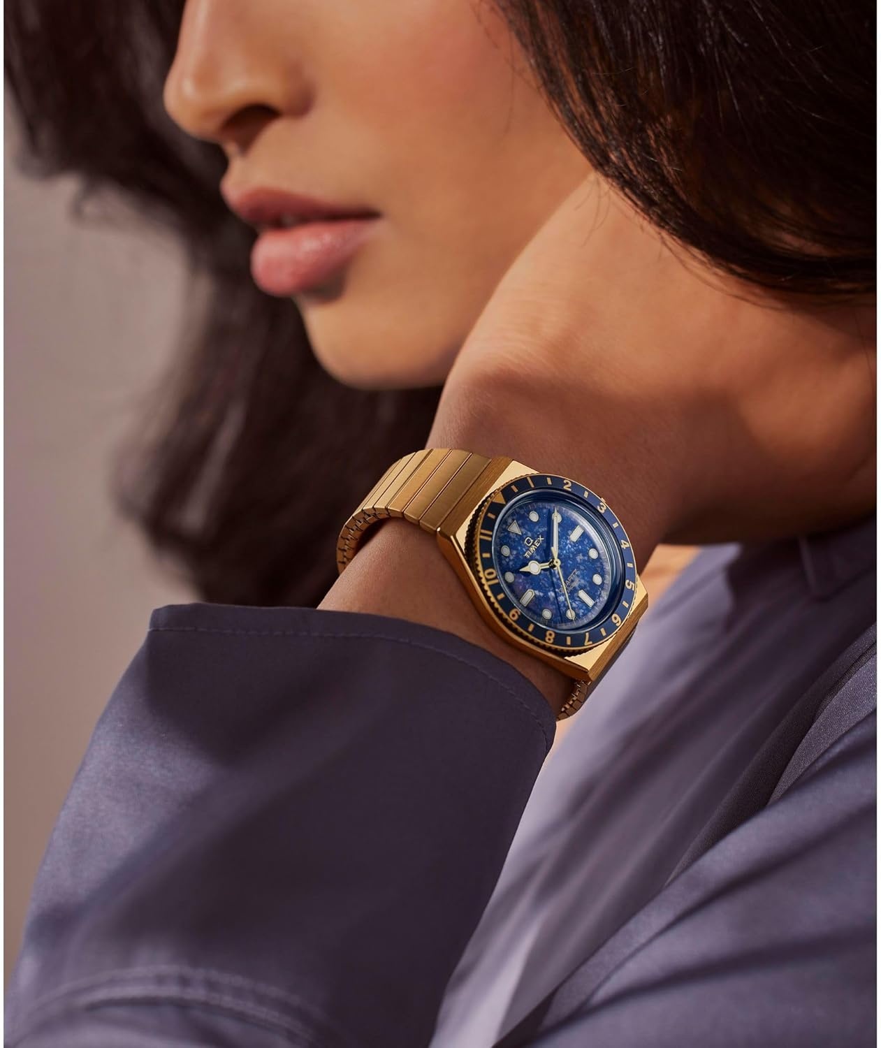 image:imageTimex Womens Q 36mm WatchGoldToneGoldToneBlue
