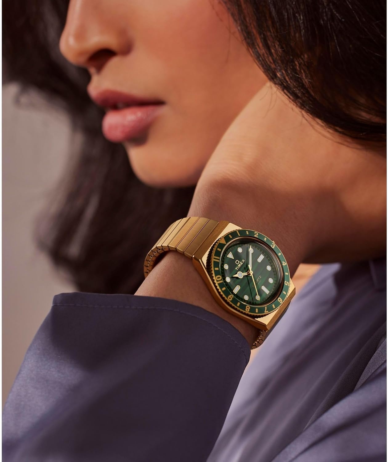 image:imageTimex Womens Q 36mm WatchGoldToneGoldToneGreen