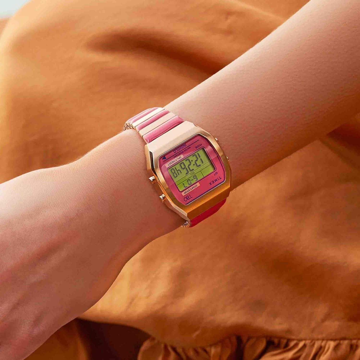 image:imageTimex Womens T80 36mm Watch Rose GoldTone Expansion Band Pink Dial Rose GoldTone Case