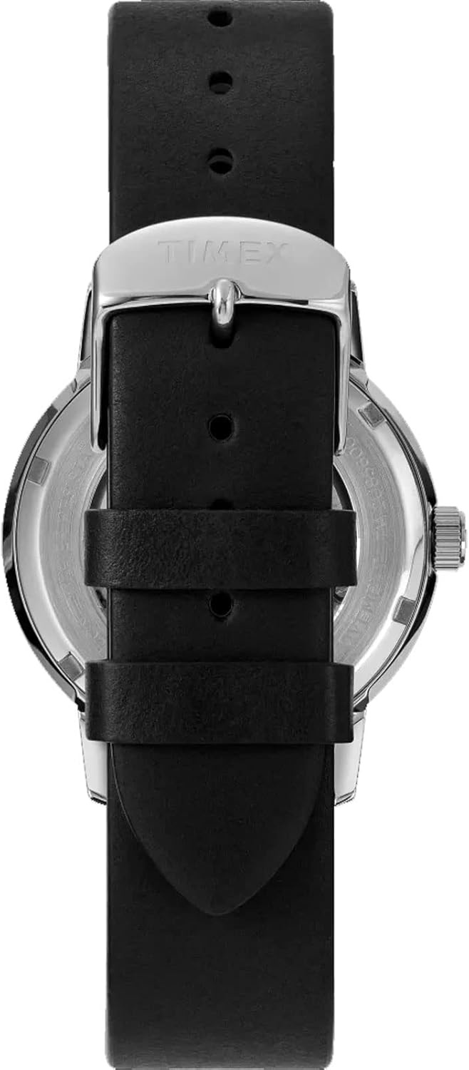 image:imageTimex x Peanuts Mens Marlin Automatic 40mm Watch Snoopy Take Care of The Earth with Black Genuine Leather Strap