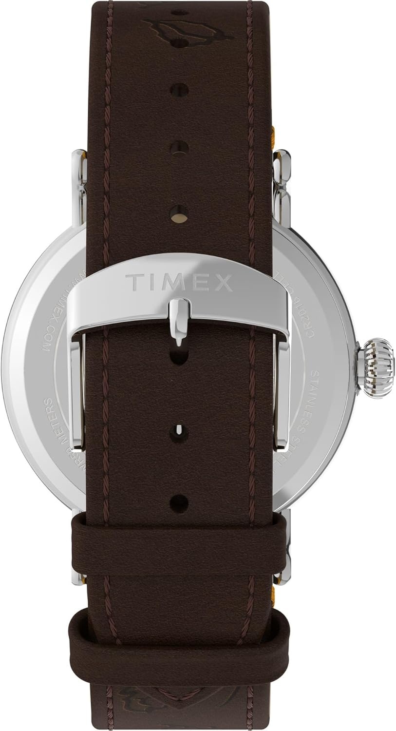 image:imageTimex x Peanuts Unisex Waterbury Standard 40mm WatchBrownSilverToneWhite