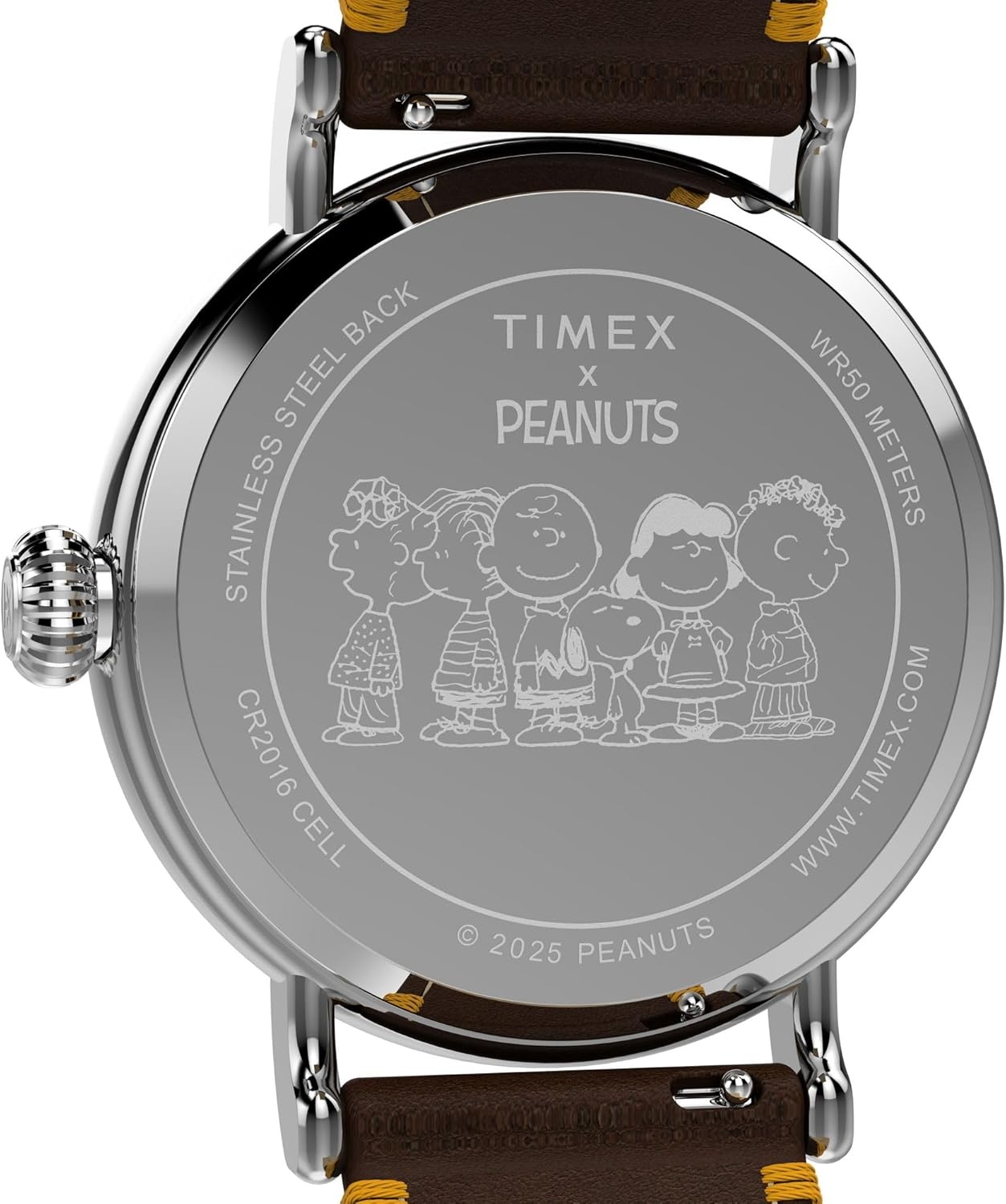 image:imageTimex x Peanuts Unisex Waterbury Standard 40mm WatchBrownSilverToneWhite