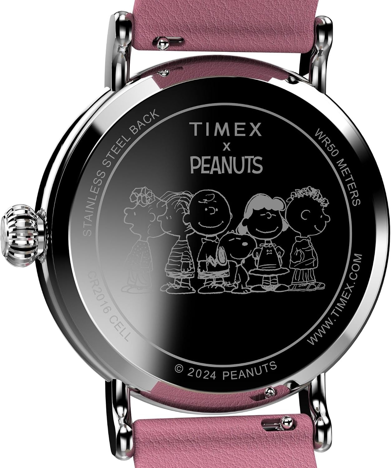image:imageTimex x Peanuts Unisex Waterbury Standard 40mm WatchPinkSilverToneWhite
