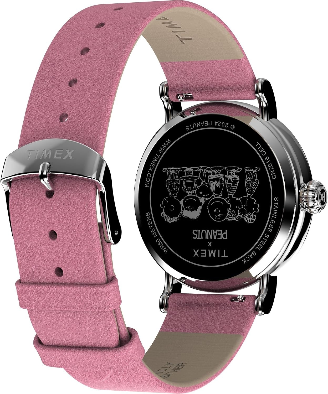 image:imageTimex x Peanuts Unisex Waterbury Standard 40mm WatchPinkSilverToneWhite