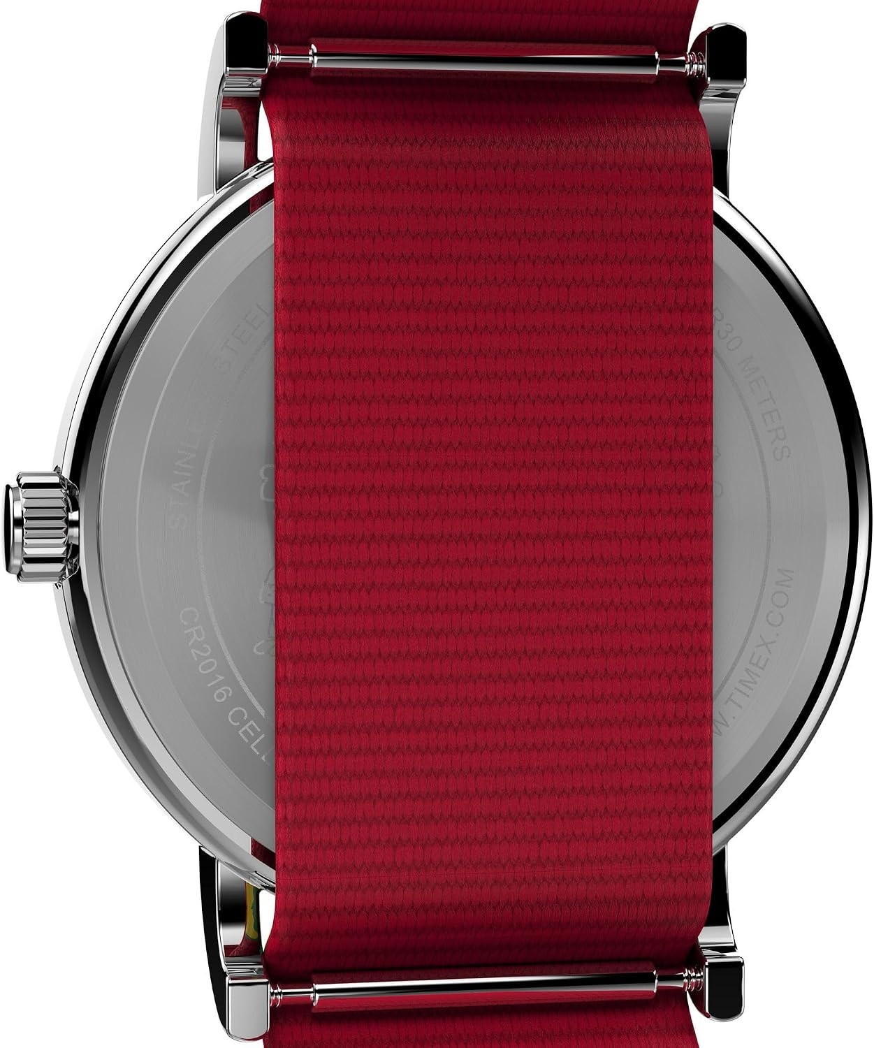 image:imageTimex x Peanuts Womens Weekender Holiday 38mm Watch Red Strap White Dial SilverTone Case