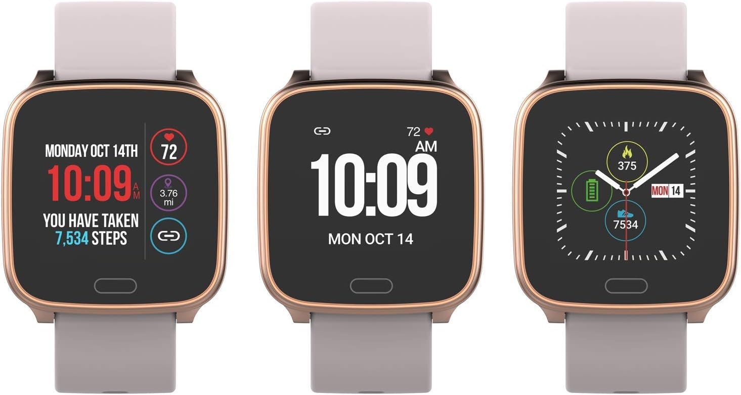 image:imageiConnect by Timex Active Smartwatch with Heart Rate Notifications amp Activity Tracking 37mm Rose GoldTone with Blush Resin Strap