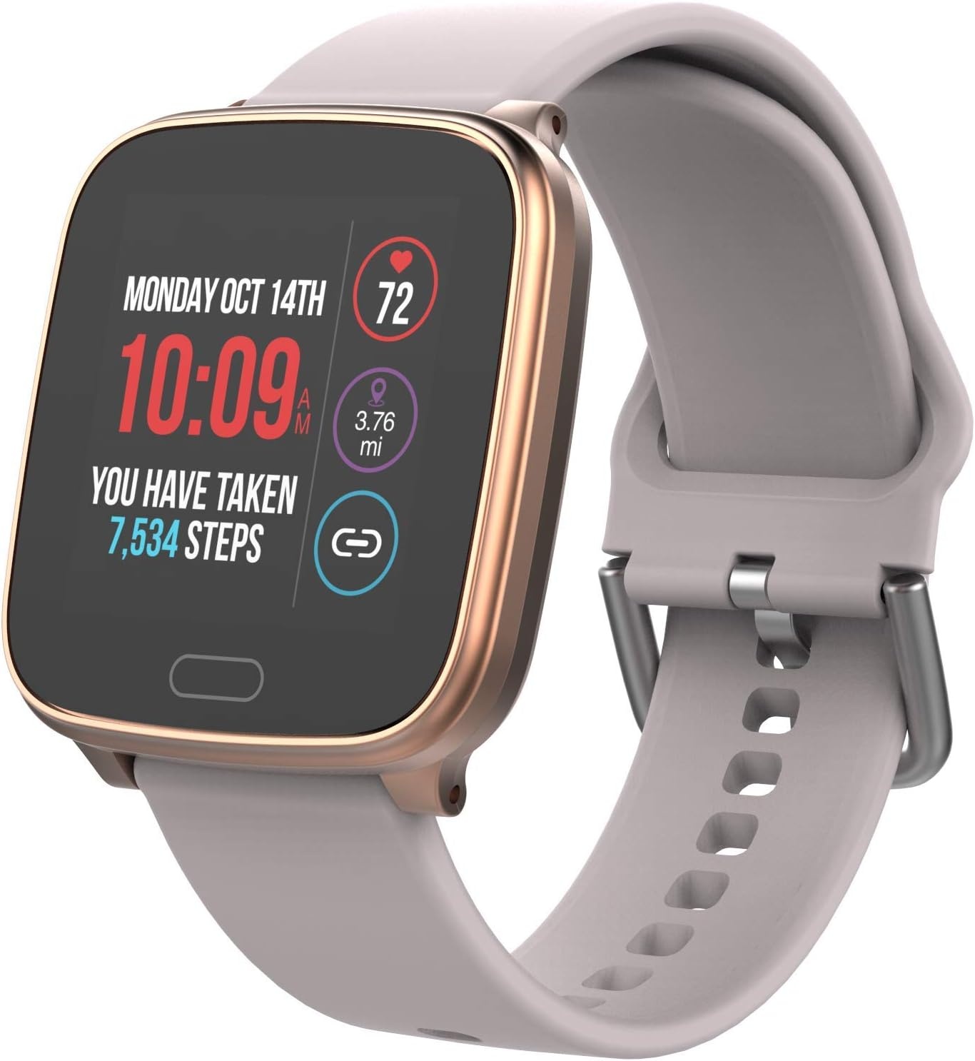 image:imageiConnect by Timex Active Smartwatch with Heart Rate Notifications amp Activity Tracking 37mm Rose GoldTone with Blush Resin Strap