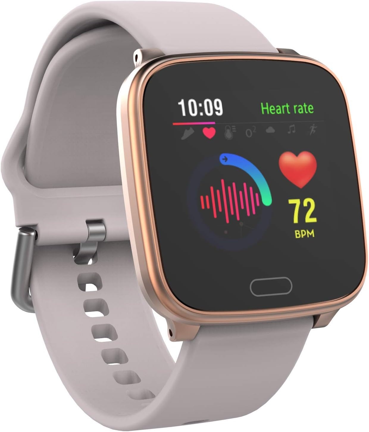 image:imageiConnect by Timex Active Smartwatch with Heart Rate Notifications amp Activity Tracking 37mm Rose GoldTone with Blush Resin Strap