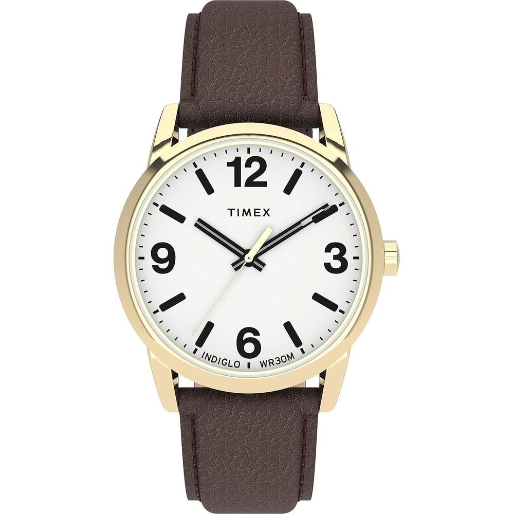 image:imageTimex Easy Reader Leather Strap 38mm WatchBrownGoldTone