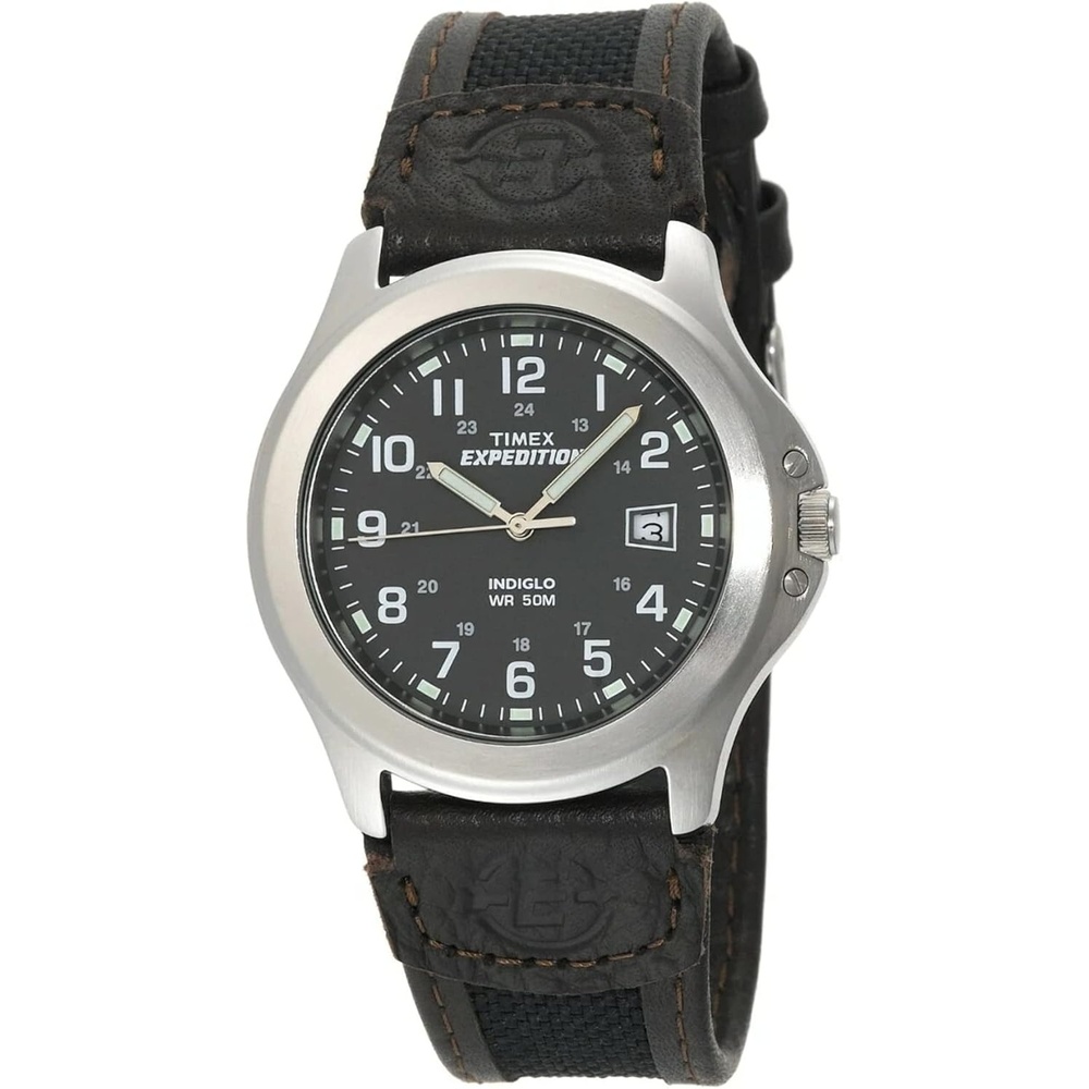 image:imageTimex Expedition Metal Field 40mm Mens Analog Watch Luminous Hands 24 Hour Time Quick Date Function Rugged Outdoor Watch 50M Water ResistanceBlackGraySilverTone