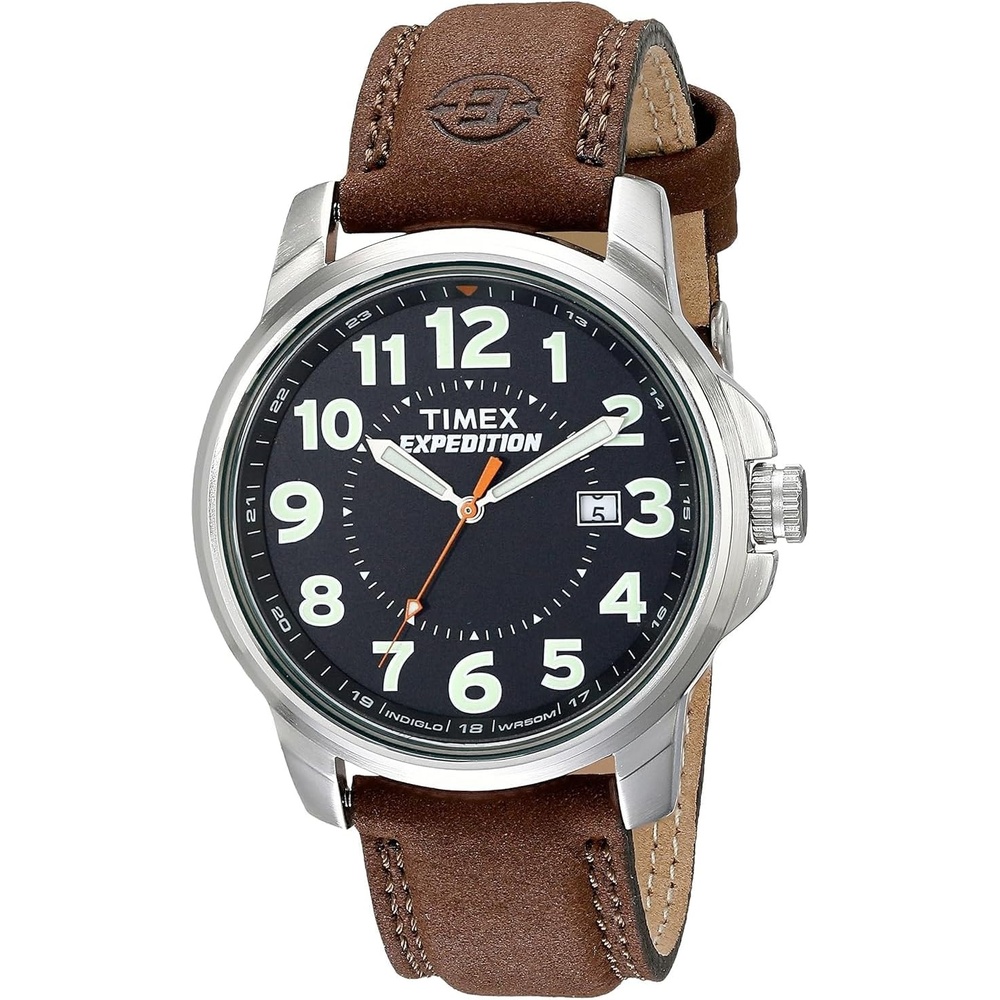 image:imageTimex Expedition Metal Field 40mm Mens Analog Watch Luminous Hands 24 Hour Time Quick Date Function Rugged Outdoor Watch 50M Water ResistanceBrownBlack