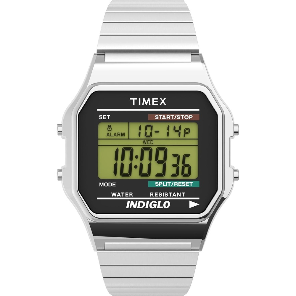 image:imageTimex Mens Classic Digital 34mm WatchStainless SteelDigital SilverSilverTone
