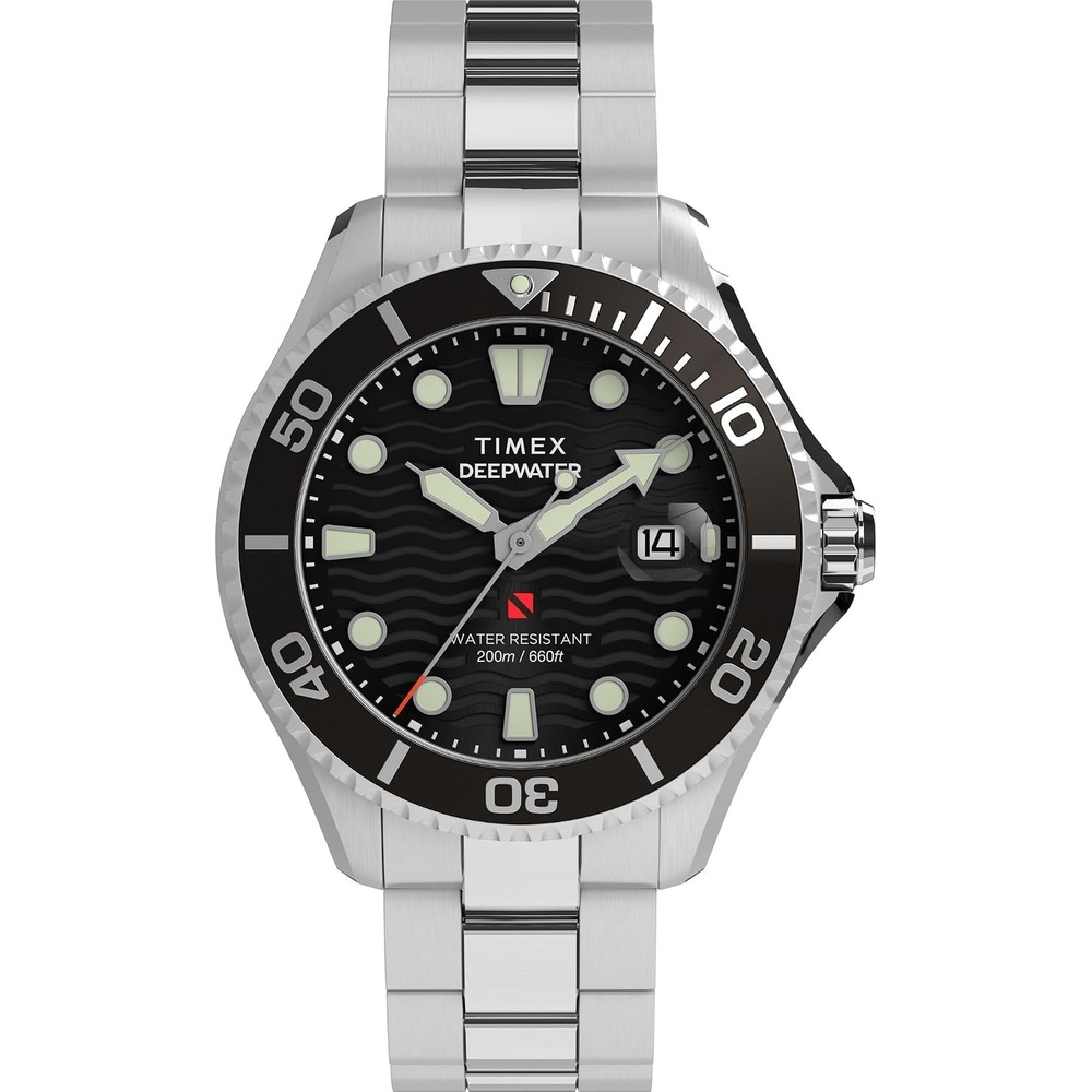 image:imageTimex Mens Deep Water Meridian 44mm WatchStainless SteelStainless SteelBlack