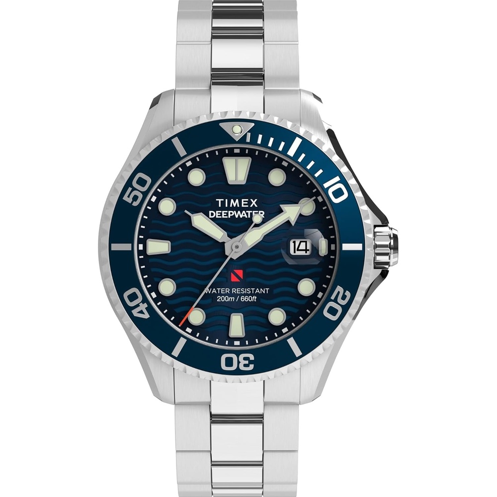 image:imageTimex Mens Deep Water Meridian 44mm WatchStainless SteelStainless SteelBlue